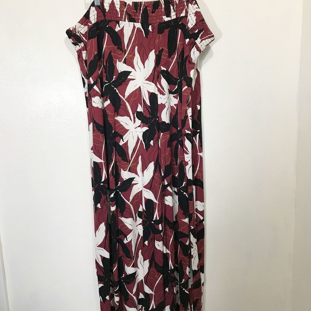 BP Floral Print Smocked Waist Wide Leg Pants